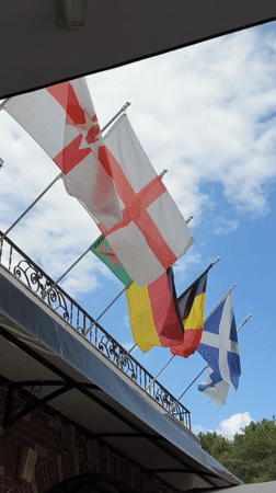 Route 66 rock bar flies British flags in Nesebar