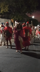 Religious procession with Roman soldiers, Jesus figure in Venezuela