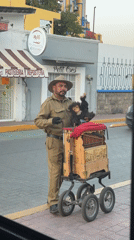 Street performer and football practice spotted in San Andrés Cholula