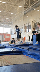 Trampoline flip performed at Krasnoyarsk gymnasium with witnesses present