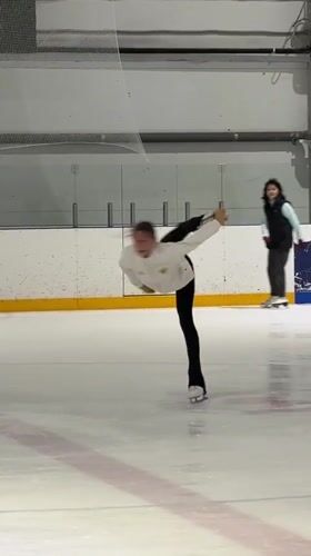 Figure skaters and junior hockey players share the ice in Votkinsk