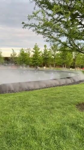 Visitors enjoy fountain park activities in Krasnodar, Russia