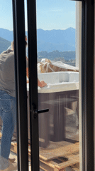Hot tub installation and morning scenes captured in Budva