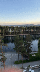 Panoramic views captured of Lake Turgoyak, Russia during afternoon