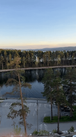 Panoramic views captured of Lake Turgoyak, Russia during afternoon