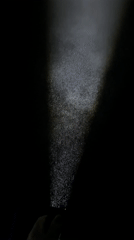 Flashlight used to explore dark snowy area in Votkinsk