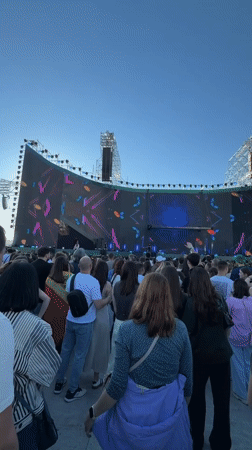 Outdoor concert with confetti and LED screens in Durlești