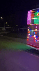 Decorated vehicle with flashing lights spotted in Lhokseumawe