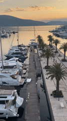 Golden hour marina scenes documented in Tivat, Montenegro