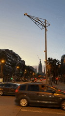 Sagrada Familia construction continues at dusk in Barcelona