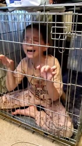 Child's playtime activities documented in Kemerovo home