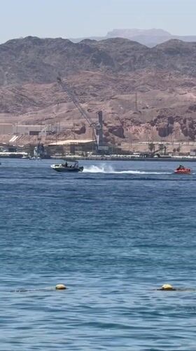 Boats spotted towing orange raft in Eilat waters