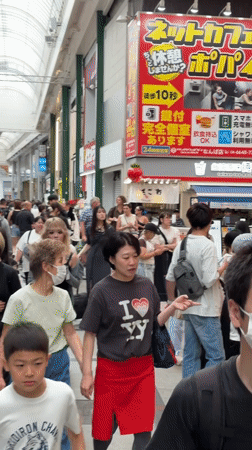 Late-night street scenes documented across Osaka commercial districts