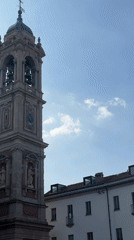 Street-level views of Milan's Duomo and its bell tower