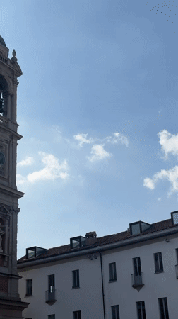 Street-level views of Milan's Duomo and its bell tower
