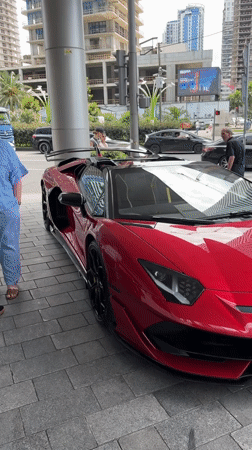 Lamborghinis on Batumi's promenade amid construction and crowds