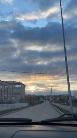 Dramatic sky with crepuscular rays observed in Chernushka, Russia