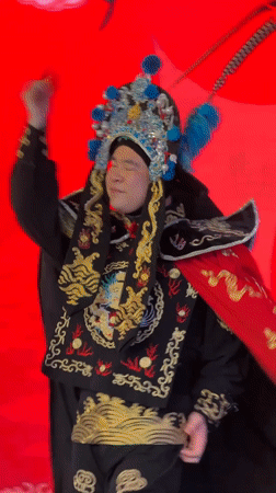 Traditional Chinese opera performance captured in Yuzhong District