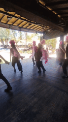 Dance performers stage outdoor show at Porlamar resort complex