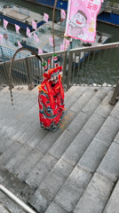 Tourist documents Chongqing's Yuzhong District riverfront and urban landscape