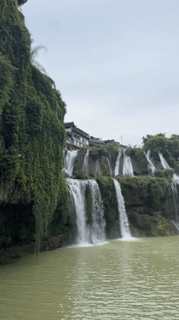 Furong Waterfall documented by visitors in Hunan Province