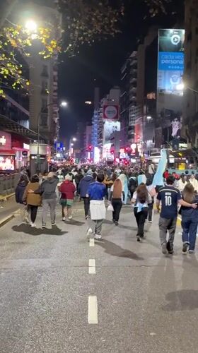 Buenos Aires erupts in Argentina football celebration, flags and Messi jerseys everywhere