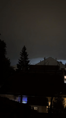 Storm clouds and lightning over Belgrade neighborhood