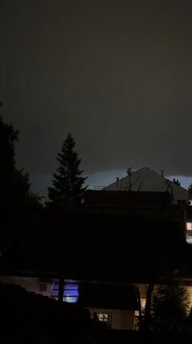 Storm clouds and lightning over Belgrade neighborhood