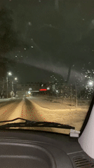Evening moments captured in snowy Chaikovsky, Russia