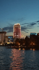 Fireworks and street music enliven Yekaterinburg waterfront evening