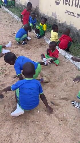 School children play during recess in Akwanga Nigeria playground
