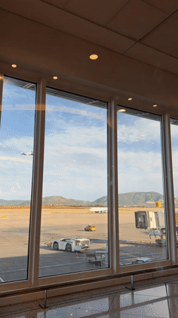 Traveler documents layover experience at Athens International Airport