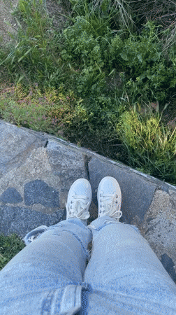 Person documents afternoon walk with city views in Xanthi