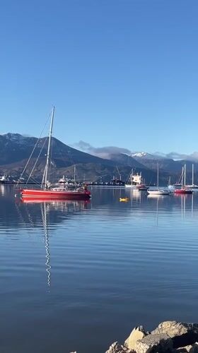 Peaceful harbor scenes documented in Ushuaia, Argentina waterfront