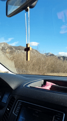 Interior view captured from moving car in Montenegro