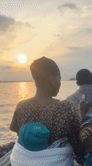 Boat ride at sunset on the water near Badagry