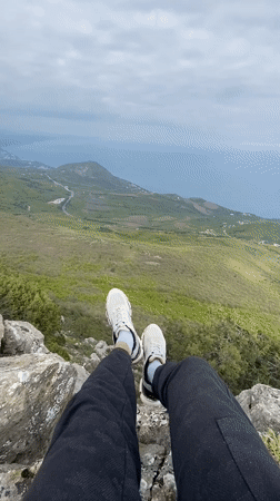 Tourists capture scenic mountain views near Ukrainian coastal towns
