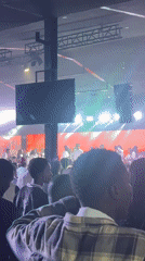 Crowd gathers for indoor performance event in Jos, Nigeria