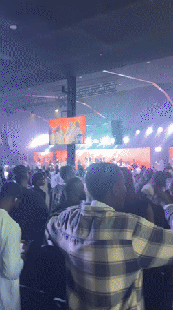 Crowd gathers for indoor performance event in Jos, Nigeria
