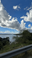 Lake view captured from highway in La Estancia, Argentina