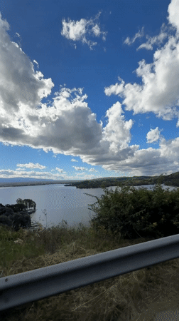 Lake view captured from highway in La Estancia, Argentina