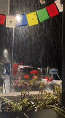 Heavy rainstorm hits Petrovac, Montenegro during evening hours