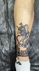 Saint George tattoo with Moscow text documented in Russia