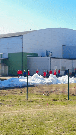 Spring morning breakfast with pizza and Easter chocolates in Riga