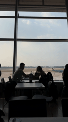 Morning dining scenes captured at Vietnam airport and restaurant