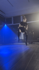 Dancer performs dynamic routine in Sochi studio