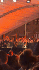 Large crowd attends nighttime concert in Copenhagen tent venue