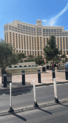 Evening street activity recorded near Bellagio casino Paradise Nevada