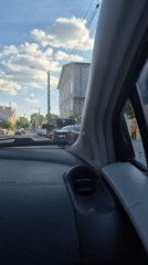 Driver records routine afternoon commute through downtown Chișinău streets