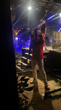 Outdoor night concert performance, Aksu, Turkey